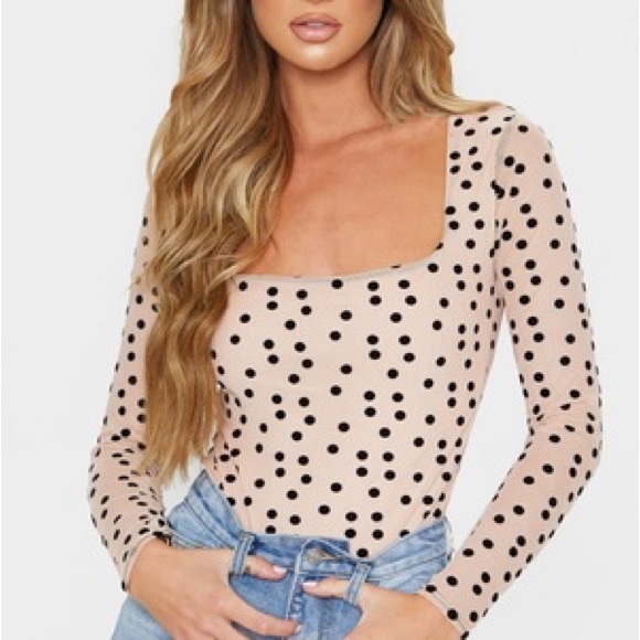 Pretty Little Thing Polka Dot Bodysuit - Picture 1 of 10